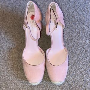 Pink suede kate spade espadrille wedges!
